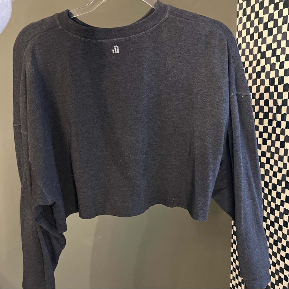 WeWoreWhat cropped sweater charcoal size small
